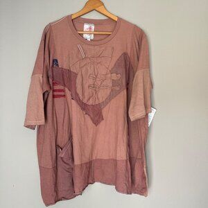Catherine Doll Top Shirt Womens Size Large Oversized Lagenlook Art‎ to Wear NEW